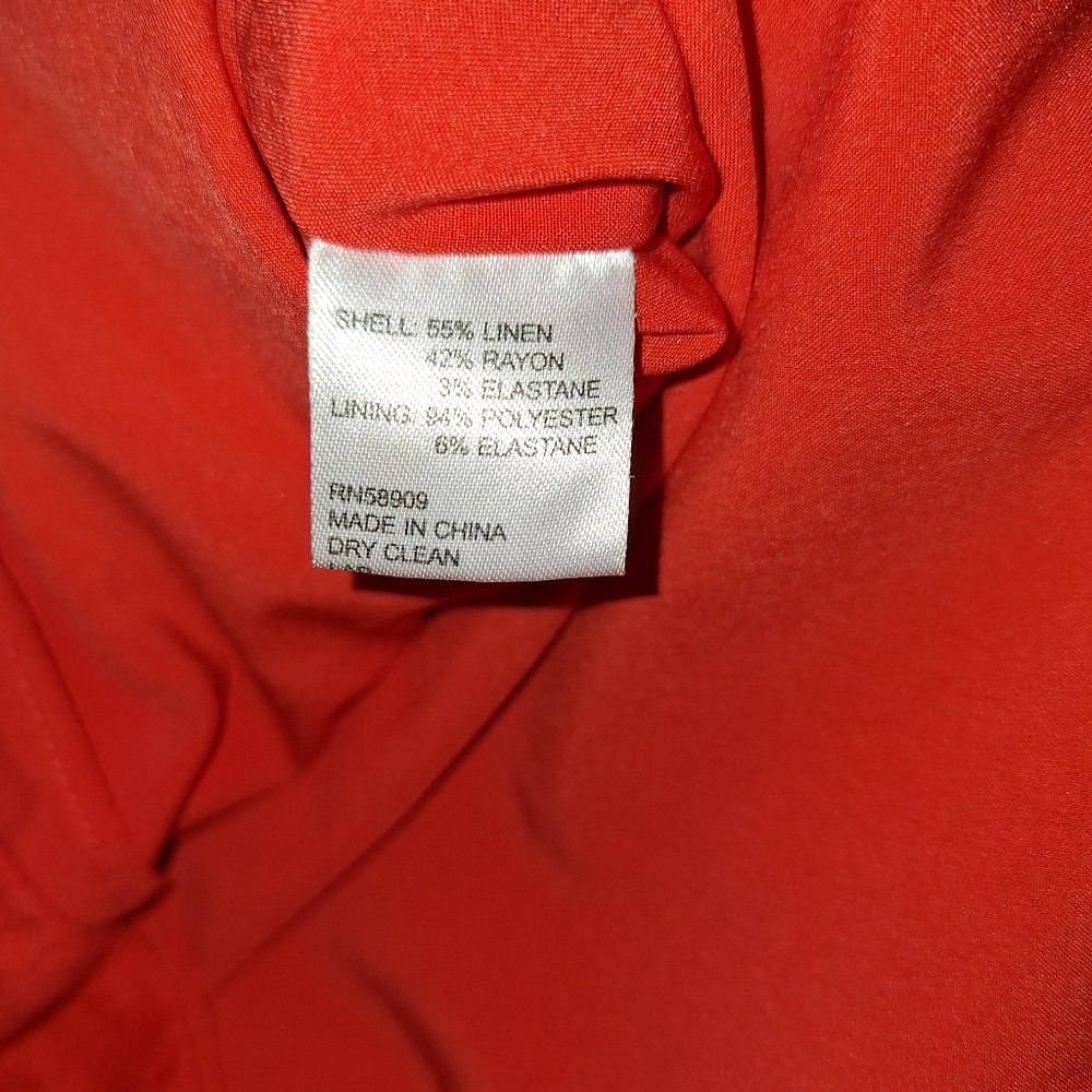 Antonio Melani Size 0 Orange Charlie Linen Blend Shift Dress One Shoulder - Picture 7 of 10